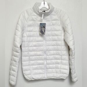 Jackson Hole Sz XL White Quit Puffer Down Full Zip Packable Outdoor Jacket Nwt